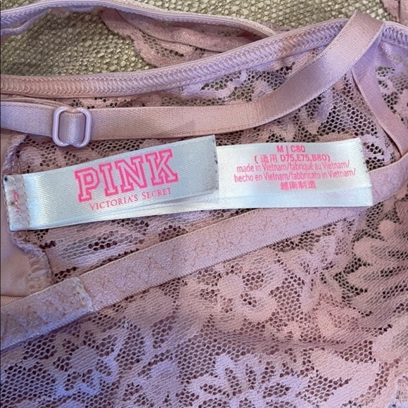Pink by Victoria Secret Lace Bralette Mauve Pink - Picture 4 of 4